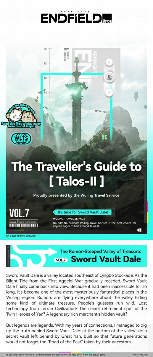 AKEndfield's tweet photo. // The Tourist's Guide to Talos-II // Sword Vault Dale //

It's time for Sword Vault Dale!

▼//Download game from official website
https://t.co/7ppoi3u1SD

#ArknightsEndfield #Endfield #SketchesOfLostHeirlooms https://t.co/g0XeJixbHH