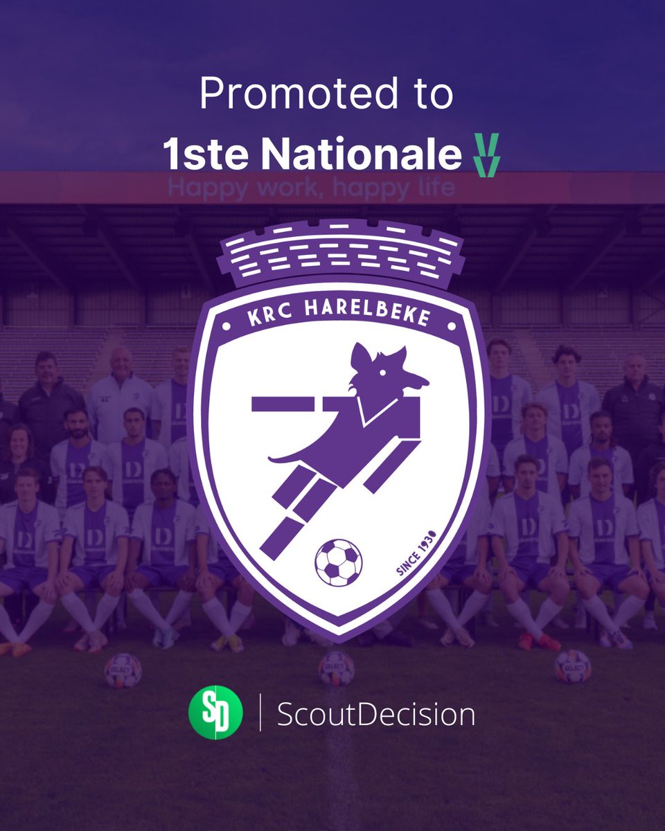 ScoutDecision's tweet photo. We're proud to see another partner reach an important milestone 🙌   

@KRCHarelbeke has secured promotion after an outstanding campaign!

🔗 Read more: https://t.co/pQGLcUcSrF https://t.co/kUuJFyBqok
