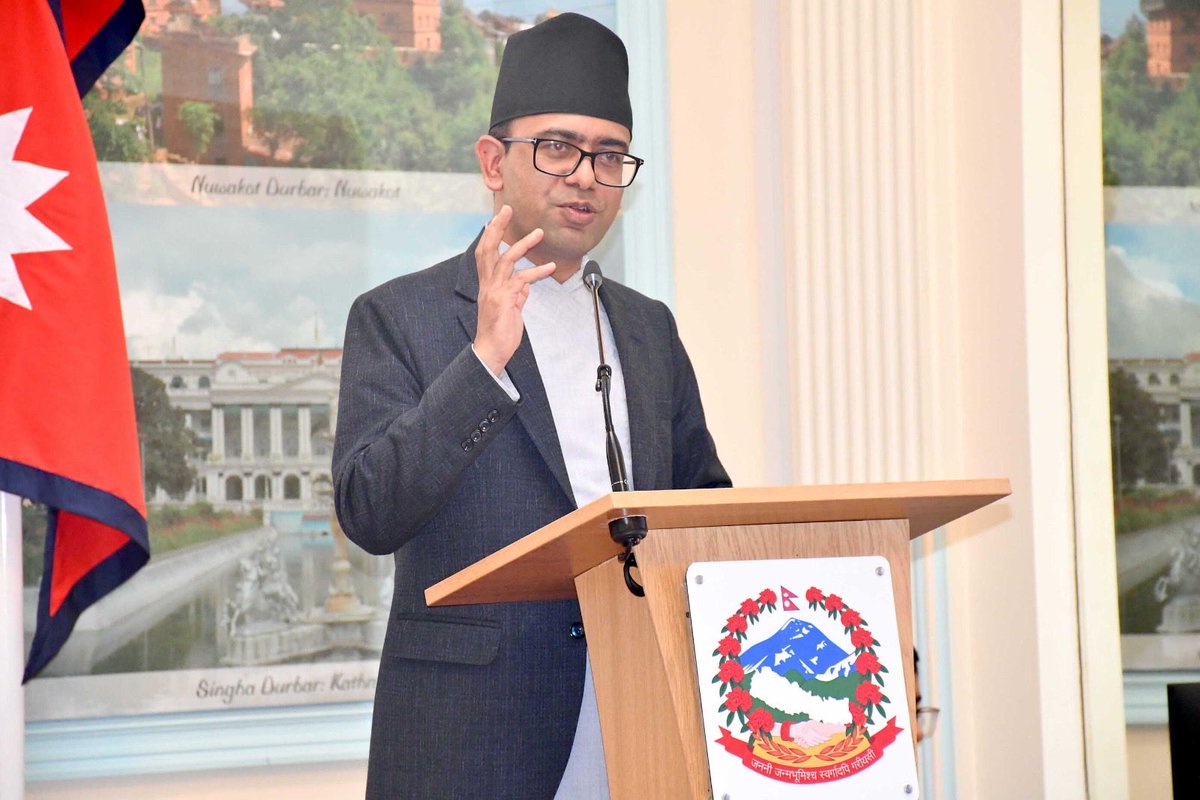 NepalEmbassyUK's tweet photo. The Embassy organized a special program to celebrate Everest Day 2026 at its premises on 28 May 2026. 
The theme of this year’s event was ‘Sagarmatha: Identity and Pride of Nepal’.

https://t.co/l4QiTNISL3 https://t.co/ff1IhJzuIg