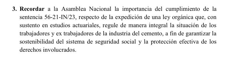 VeronicaLHM's tweet photo. 🔺¿Qué proyectos de ley o reformas ha solicitado la Corte Constitucional a la Asamblea Nacional? 

Les comparto 4 proyectos que hacen falta: 

1️⃣Ley para que regule de manera integral la situación de los trabajadores y extrabajadores de la industria del cemento. Ver Sentencia No. 78-21-IN/26

2️⃣Ley para la protección laboral reforzada de las personas con discapacidad, trabajadores sustitutos de personas con discapacidad y cuidadores de personas con discapacidad. Ver Sentencia No. 1937-19-JP/25

3️⃣Ley de Consulta Previa. Ver Sentencia No. 60-19-AN/23

4️⃣ Proyecto de reforma de ley que reconozca la posibilidad de modificar el orden de los apellidos en el caso de niñas, niños y adolescentes. Ver Sentencia No. 6-17-IN/25