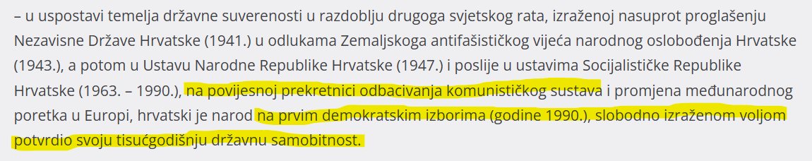 MiseticLaw's tweet photo. 30. svibnja je Dan državnosti i obilježava ono što Ustav naziva "odbacivanjem komunističkog sustava" i rezultate prvih slobodnih izbora u Hrvatskoj kada je hrvatski narod "slobodno izraženom voljom potvrdio svoju tisućgodisnju državnu samobitnost". Sretan vam Dan državnosti! Branimo ustavnu Hrvatsku. 🇭🇷