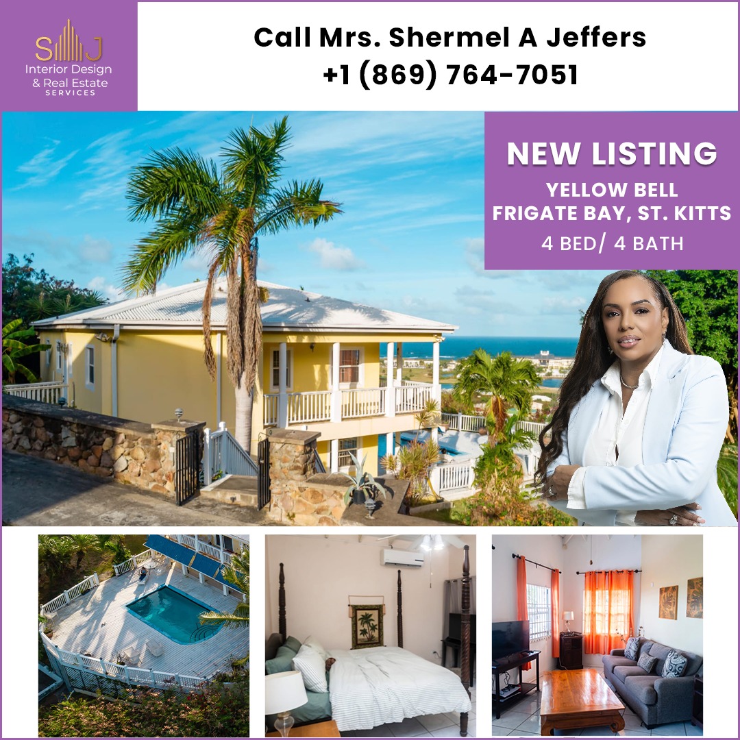 SAJRealestates's tweet photo. YELLOW BELL - "Hidden Gem, this secluded villa situated in the prestigious community of Frigate Bay, St. Kitts offers four-(4) bedrooms &amp; four-(4) bathrooms, breathtaking ocean views, 

#sajfeaturedJune  #bestproperty  #propertyforsale https://t.co/2SG37t8oHD