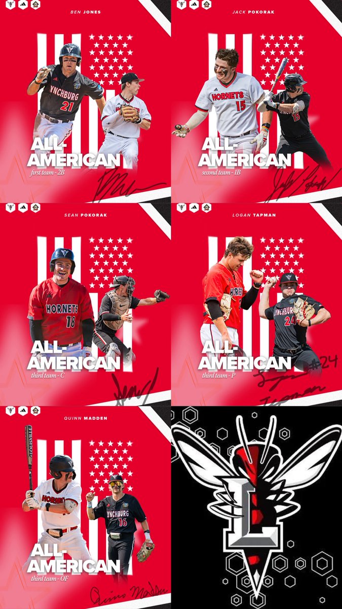 LynchburgBaseBl's tweet photo. The work all season long paid off with 🖐️ American Baseball Coaches Association All-American selections, @ABCA1945 massive congratulations to these guys and their accomplishments‼️ https://t.co/64H0qqkPfO