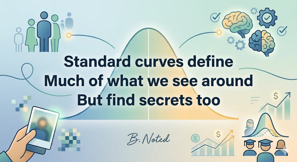 LetIt_BNoted's tweet photo. *** 3 Unexpected Uses of the Normal Distribution ***
The normal distribution, often called the bell curve, is famous for describing everyday data like human heights, IQ scores, or test results. However, its mathematical properties allow it to solve some surprisingly weird, creative, and critical problems across different industries.
Here is how the normal distribution is used in unique and unexpected ways.

The Beer and Soda Dilemma: Minimizing "Overfill"
If a beverage company sells a 12-ounce can of soda, every single can must contain at least 12 ounces to comply with consumer protection laws. However, liquid-filling machines aren't perfect; the amount they dispense varies slightly from can to can, forming a normal distribution.
To ensure almost zero cans fall below the 12-ounce mark, factories don't set the machine to pour exactly 12 ounces. Instead, they use the machine's standard deviation of pours to calculate an average filling target slightly above 12 ounces—say, 12.1 ounces. By understanding the exact shape of the bell curve, companies can calculate the precise economic sweet spot: protecting themselves from legal trouble while saving millions of dollars a year by avoiding overfilling.

The Netflix and Spotify Secret: Standardizing Human Chaos
When you rate a movie on a scale of 1 to 5, your "4" might mean "I loved it," while a harsher critic's "4" might mean "It was just okay." Human behavior and rating habits are notoriously messy and inconsistent.
To fix this, recommendation algorithms use the normal distribution to normalize user data. They transform a user's raw ratings so that the user's personal average becomes the center of a standard normal distribution. By converting raw scores into "standard scores" (z-scores), the algorithm can accurately compare a harsh critic to an easy grader, ultimately predicting what you want to watch next.

Setting the Price of Financial Risk: The Black-Scholes Model
In the stock market, predicting a stock's exact future price is impossible. However, financial theorists realized that while stock prices themselves don't follow a normal distribution, the log-returns (the percentage changes in price over tiny time increments) do.
This insight forms the foundation of the Black-Scholes model, a Nobel Prize-winning formula used to price financial options. By treating market volatility as a normal distribution, Wall Street can calculate the probability that a stock will hit a given price by a given date. This allows investors to put a fair price tag on financial risk.
 --- B. Noted  
￼