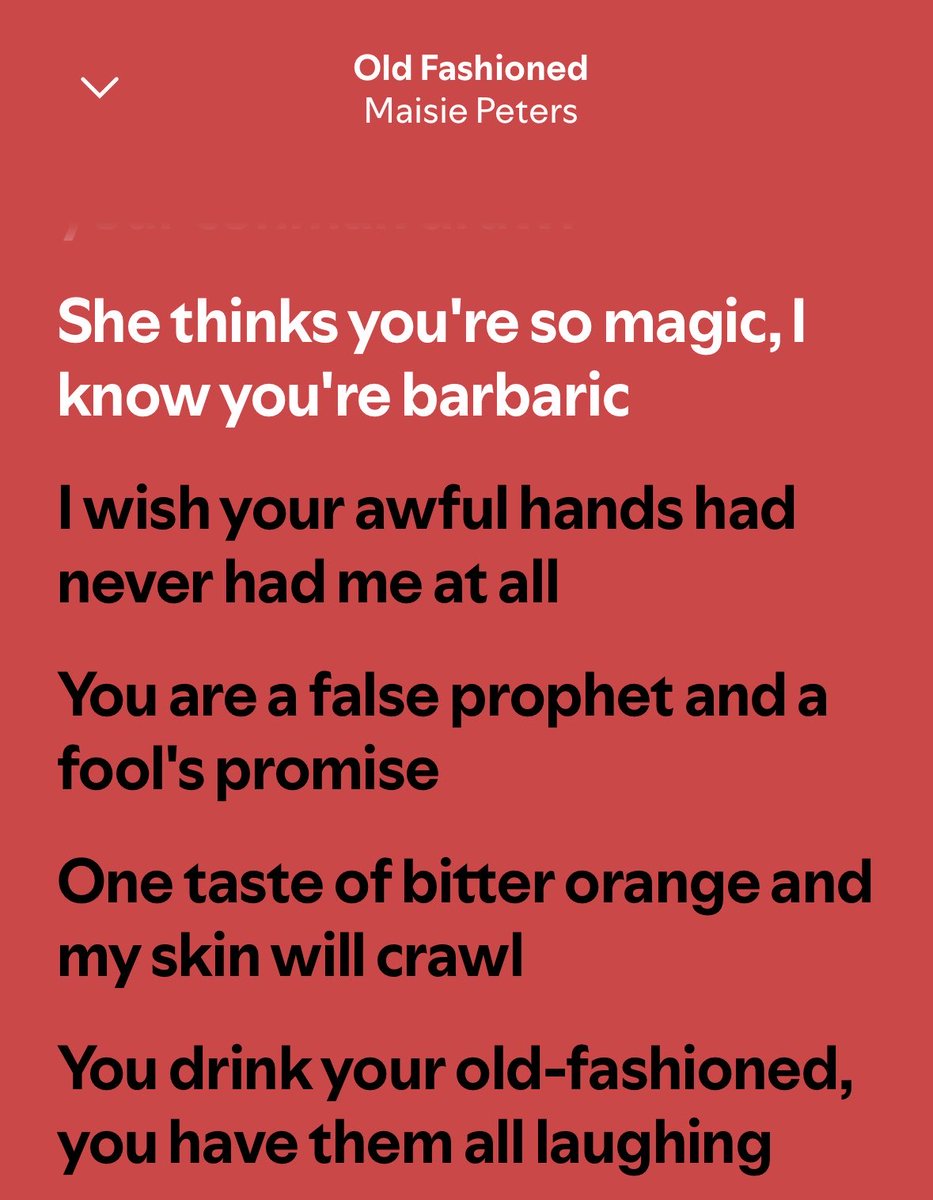 maisiesversion's tweet photo. no because. she. THINKS. you’re SOOOOO MAGIC. But me??? I KNOWWW you’re BAR. BARIC. I WISH YOUR AWFUL HANDS HAD NEVER HAD ME AT ALL. you are a FALSE. PROPHET. and a FOOLS PROMISE. one taste. ONE TASTE. of bitter orange. and my skin. WILL CRAWL. https://t.co/4nJEJkcje3