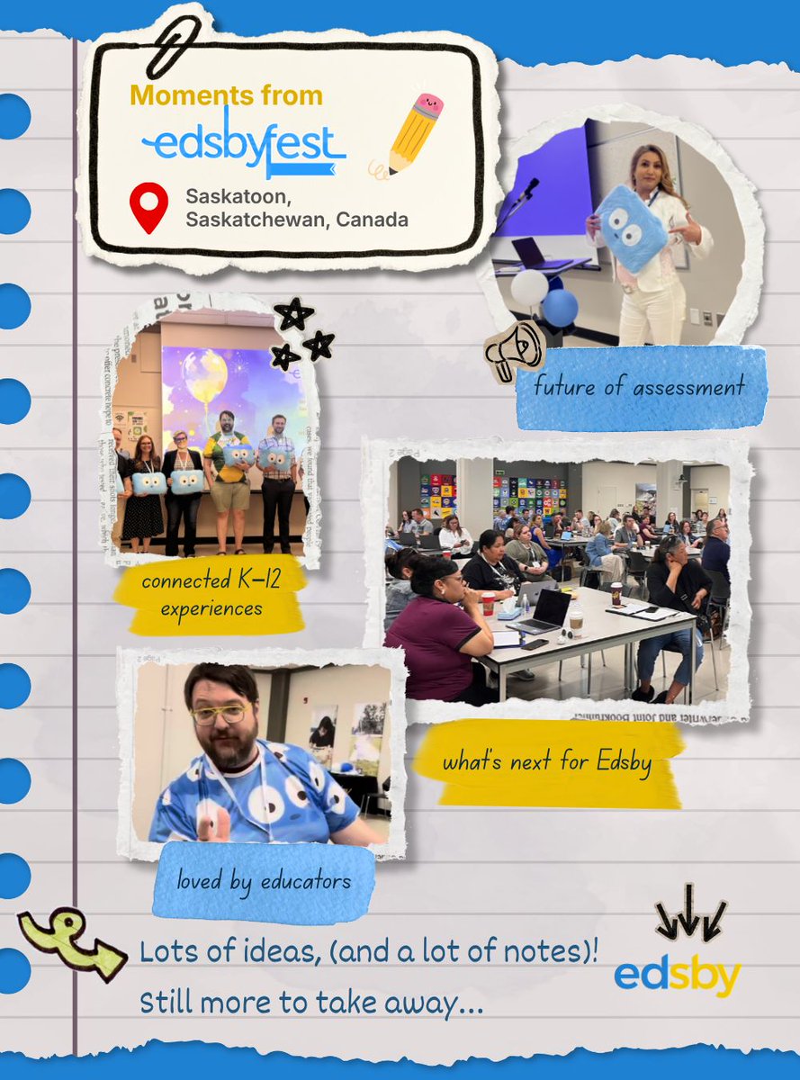 Edsby's tweet photo. That’s a wrap on #Edsbyfest ✨ 

Two days of ideas, insights, and conversations with educators and district leaders from across the region. Thank you to everyone who joined us in Saskatoon and helped make this year’s event so memorable. Until next time 👋

#Edsby #EdTech #K12 https://t.co/mrEwcGhDuh