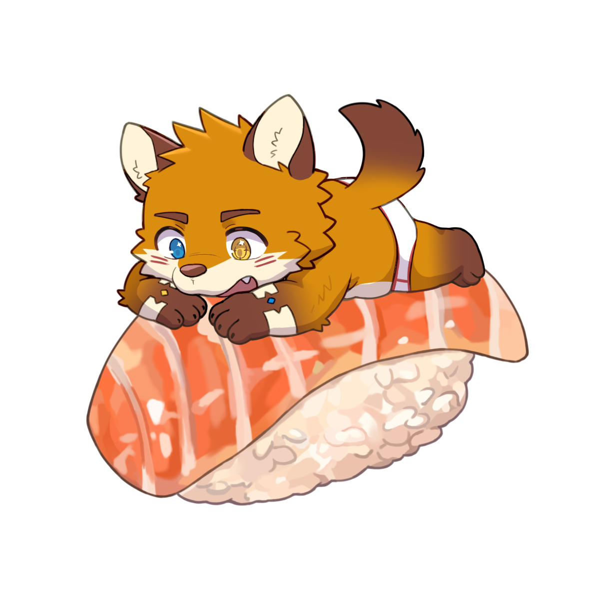 Raywolf_the_Fox's tweet photo. sushi tabetai~

🎨： @furbear_obi 
📷： @MesonaYi 
🦊🍣： Xin Hu
#FursuitFriday https://t.co/y7ROeDvASG