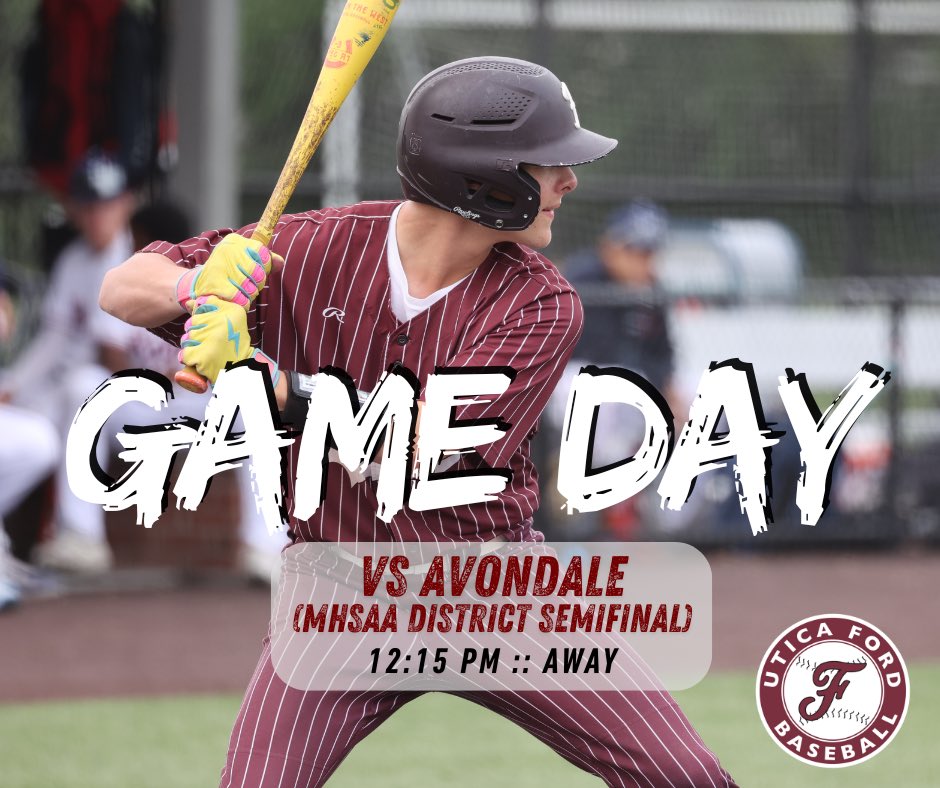 Ford2Baseball's tweet photo. GAME DAY!!

DISTRICTS ARE HERE!! 

Headed to Troy this afternoon for MHSAA District action against the Avondale. Be sure to come out and support!! 

Winner advances to District Final later this afternoon.

🆚: Avondale 
⏰: 12:15pm
📍: Troy
📺: GameChanger
🎟️: https://t.co/wVUHBRejT2