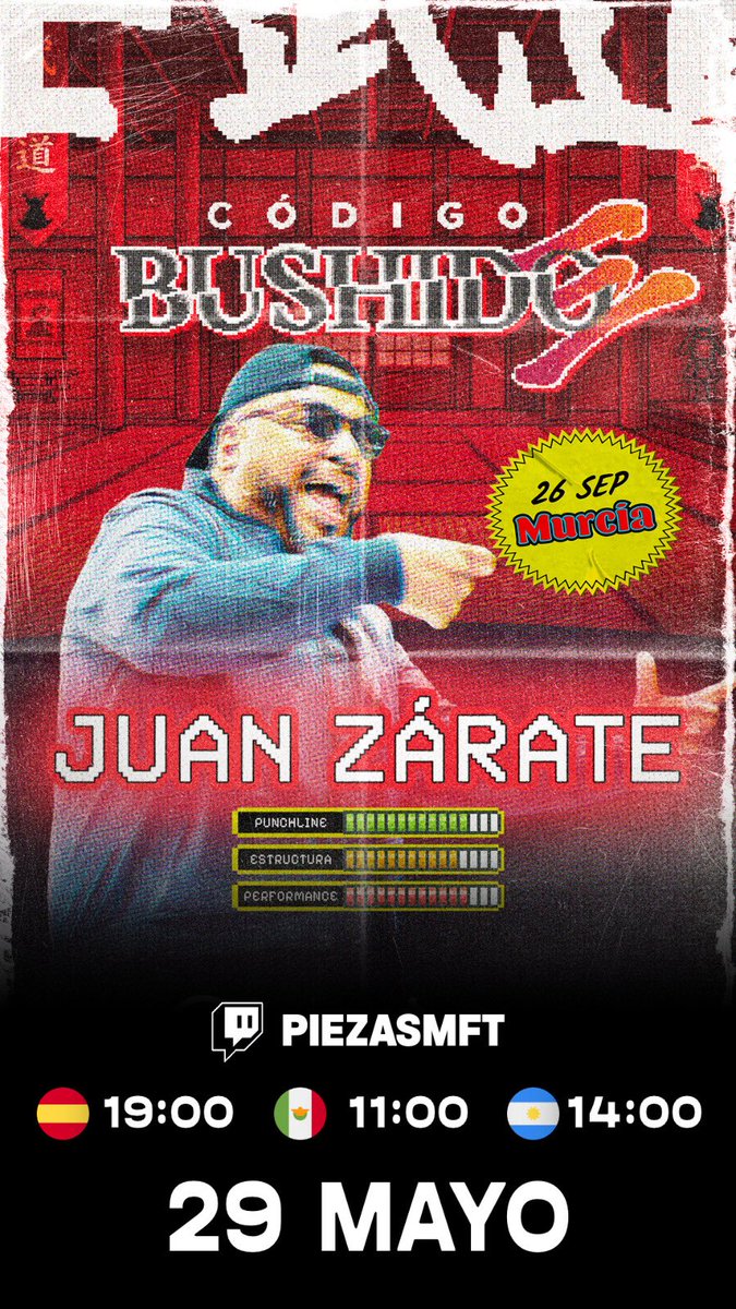 codigo__bushido's tweet photo. Hoy tenemos entrevista a @juanitozarate en directo con @Piezas750 🥷 https://t.co/1D6Fxx1vcM