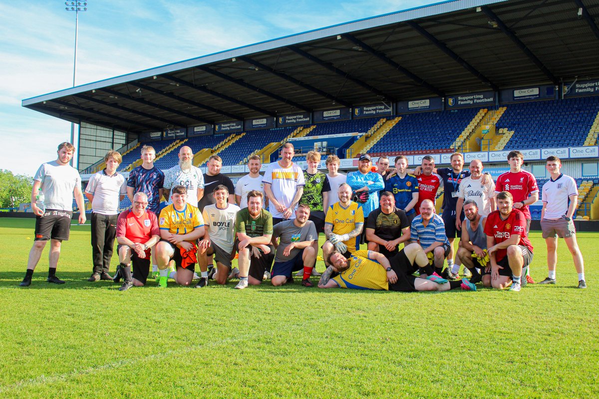 MTFC_CT's tweet photo. A great evening at the One Call Stadium for participants from our Come For A Kick About sessions. ⚽

The evening provided an opportunity to enjoy a game of football together before catching up and continuing the conversations that have become such an important part of the sessions over the years.

We're proud to have worked alongside Enlighten The Shadows and the team to help create a space where men can stay active, connect with others, and support one another.

Read more and view the full gallery below 👇
https://t.co/13m1fepsGO

#Stags | @ENLIGHTENTheSh1