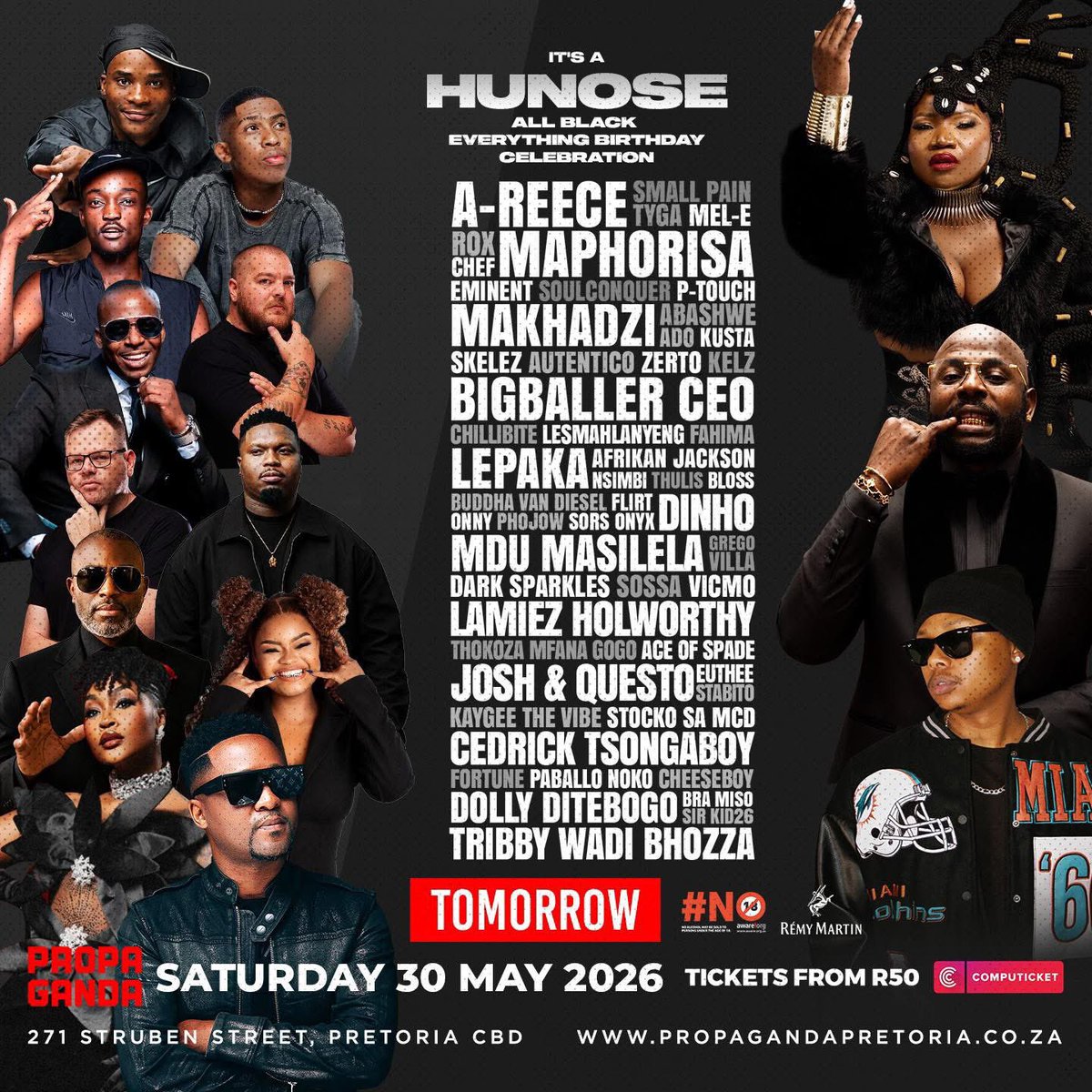 IT'S A HUNOSE ALL BLACK EVERYTHING BIRTHDAY CELEBRATION