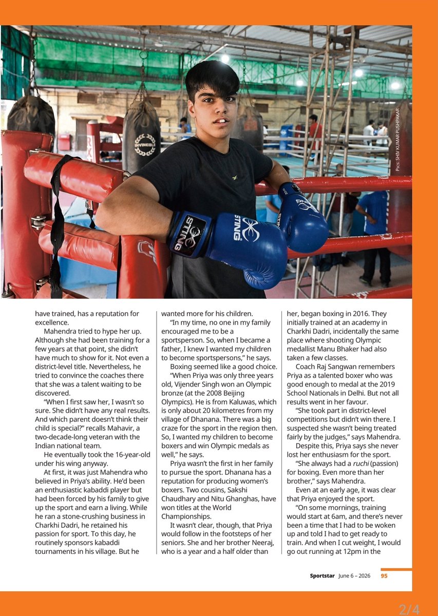 BFI_official's tweet photo. Gold Standard! 🥇🇮🇳

​A story of two incredible journeys, one shared golden destiny. As featured in @sportstarweb, Priya Ghanghas (60kg Elite) &amp; 14-yo Mohammad Yasser (U-15) script history with Gold at the Asian Boxing Championships! 🥊✨ https://t.co/zRMzSeFqvl