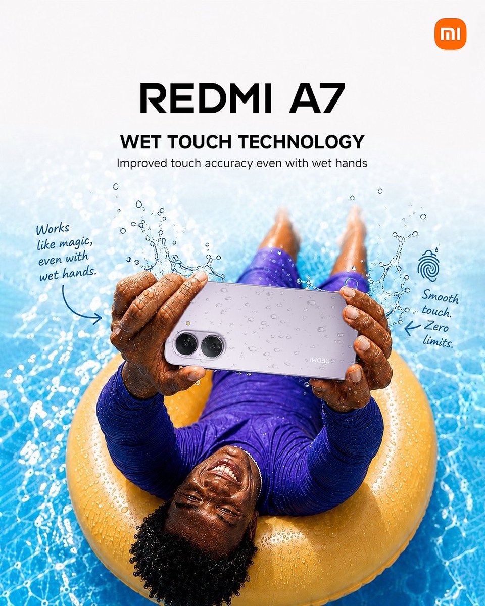 XiaomiGhana's tweet photo. Ghana’s rainy season is here, but every tap, swipe, and scroll stays smooth with the Redmi A7’s Wet Touch Technology — designed to deliver improved touch accuracy even with wet hands.
#RedmiA7 #WetTouchTechnology #XiaomiGhana #RainySeasonReady #SmoothTouch https://t.co/qIERe2Sdjo