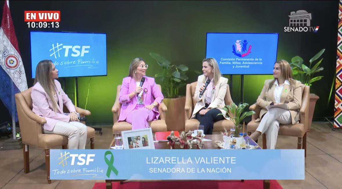 SenadoTV24's tweet photo. 🔴 EN VIVO - “Todo Sobre Familia”. Conduce la senadora @lizarellapy 
Canal 24: IPTV Copaco 
Canal 4: Tigo star
Facebook: https://t.co/xzy6giXVvJ
YouTube: https://t.co/38ikfXcg0d https://t.co/57VrXcM0Hf