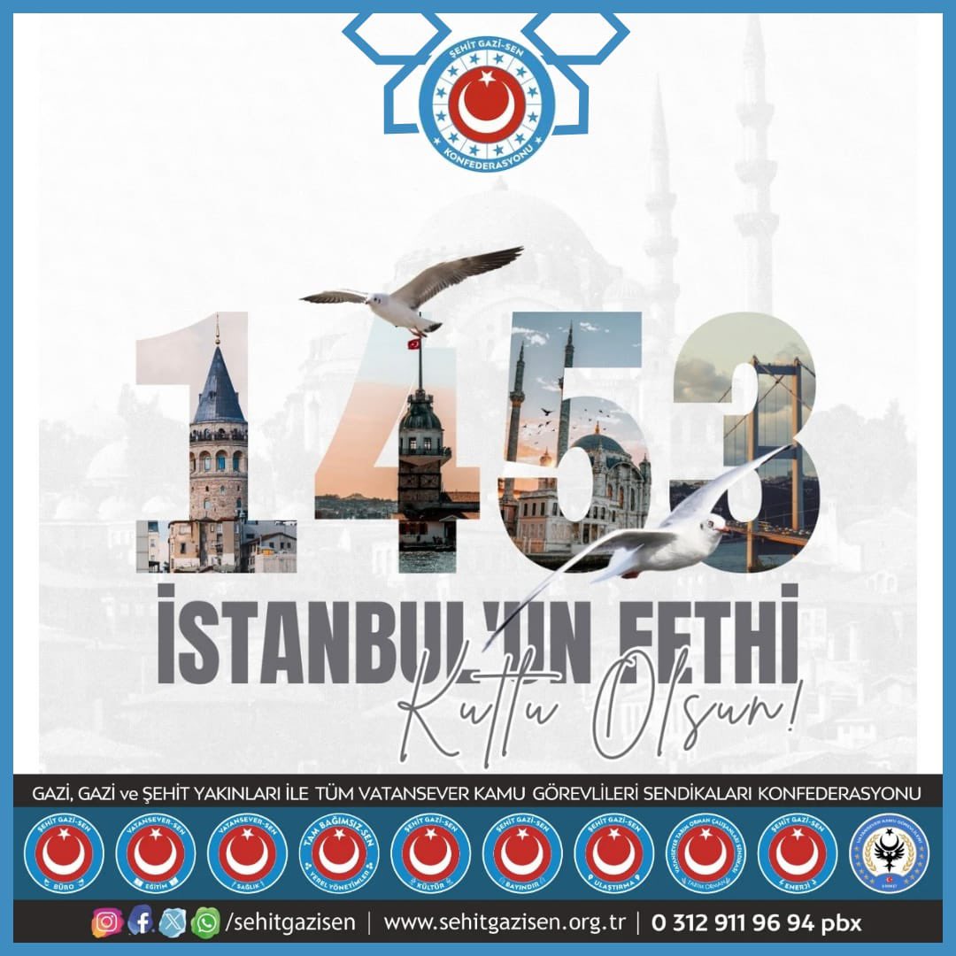 avci2004's tweet photo. 29 Mayıs 1453, sadece bir şehrin değil; bir çağın kaderinin değiştiği tarihtir.

İstanbul’un Fethi’nin yıl dönümünde, Fatih Sultan Mehmet Han’ı ve kahraman ecdadımızı rahmet, minnet ve saygıyla anıyoruz.

Tarihine sahip çıkan milletler, geleceğini güçlü inşa eder.

🇹🇷 İstanbul’un Fethi kutlu olsun.

#29Mayıs1453 #İstanbulunFethi #FatihSultanMehmet #ŞehitGaziSen #TariheYönVerenZafer