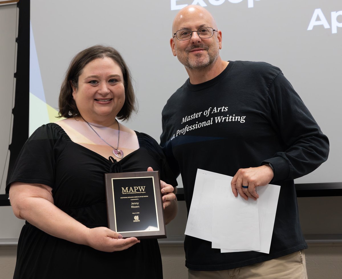 kenn_state_mapw's tweet photo. ✨ Congratulations to the 2025-2026 MAPW Award Recipients! ✨

🏆 𝗘𝘅𝗰𝗲𝗽𝘁𝗶𝗼𝗻𝗮𝗹 𝗘𝘅𝗰𝗲𝗹𝗹𝗲𝗻𝗰𝗲 𝗔𝘄𝗮𝗿𝗱 𝗶𝗻 𝗔𝗽𝗽𝗹𝗶𝗲𝗱 𝗪𝗿𝗶𝘁𝗶𝗻𝗴 🏆
Jenny Rissen

#kennesawstate #mapw #writing #appliedwriting #studentsuccess #getyourwriteon https://t.co/mZ3Myoakcc