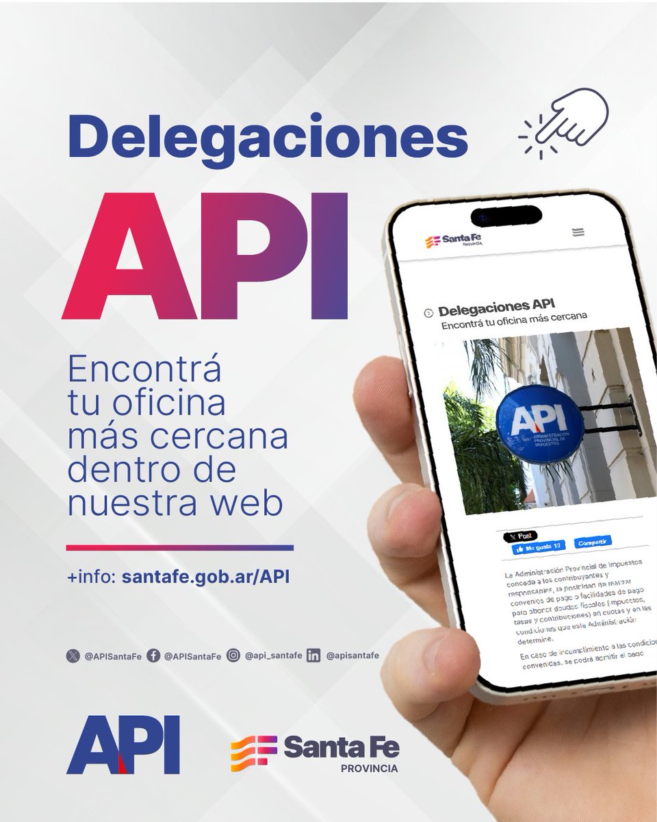 APISantaFe's tweet photo. 📍Delegaciones #APISantaFe
¿Sabés dónde encontrar tu oficina más cercana en la provincia?
Ingresá al siguiente enlace para buscar la delegación/corresponsalía: 🖱️https://t.co/pQbufCYhMN https://t.co/bbwNKP1KBq