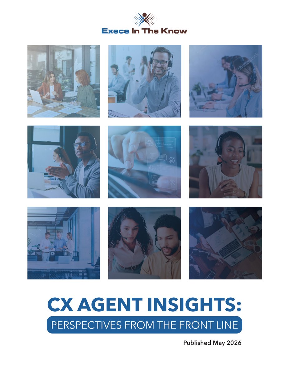 ExecsInTheKnow's tweet photo. Our new research explores frontline agent perspectives on engagement, #AI, technology, career growth, and operational challenges.

Key findings:
• Technology ranked as the top improvement area
• 67% plan to stay and grow in #CX

Download the report:
https://t.co/L0GmhQxCyQ https://t.co/o6js5hwP6v