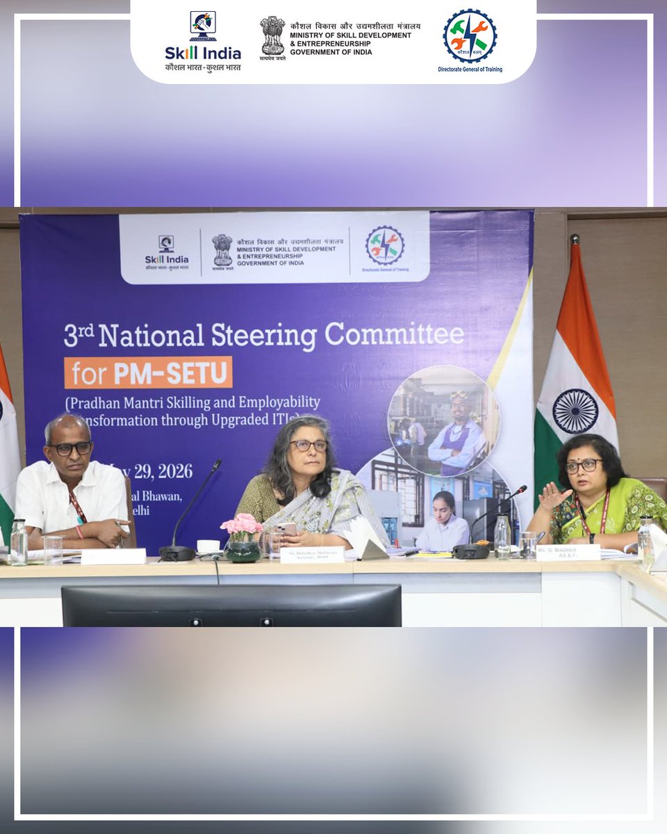 pm_setu's tweet photo. #AndhraPradesh becomes the FIRST state to onboard an Anchor Industry Partner under #PMSETU -#ArcelorMittalNipponSteelIndia for the #Visakhapatnam cluster. The 3rd NSC Meeting reaffirmed our commitment to transforming ITIs across India through strong PPP Model
#PMSETU #Skills #PPP https://t.co/W54jCHUyEK