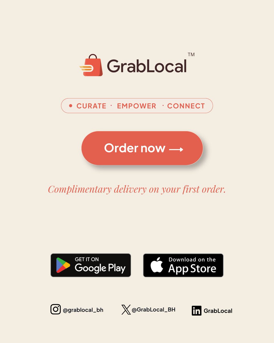 GrabLocal_BH's tweet photo. Curation is not about having more brands. It's about having the right ones.
At GrabLocal, every brand is evaluated on quality, authenticity, traceability, story, and customer experience before it joins the platform. https://t.co/RGifgvniK5