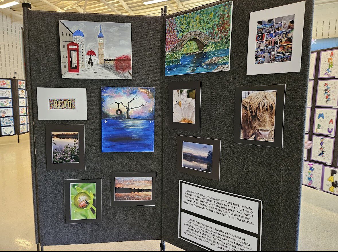 es_flower's tweet photo. Our Art Show displayed our community’s creativity and talent! Shout out Ms. Sierra for coordinating this awesome event! https://t.co/WiRftDRt6E