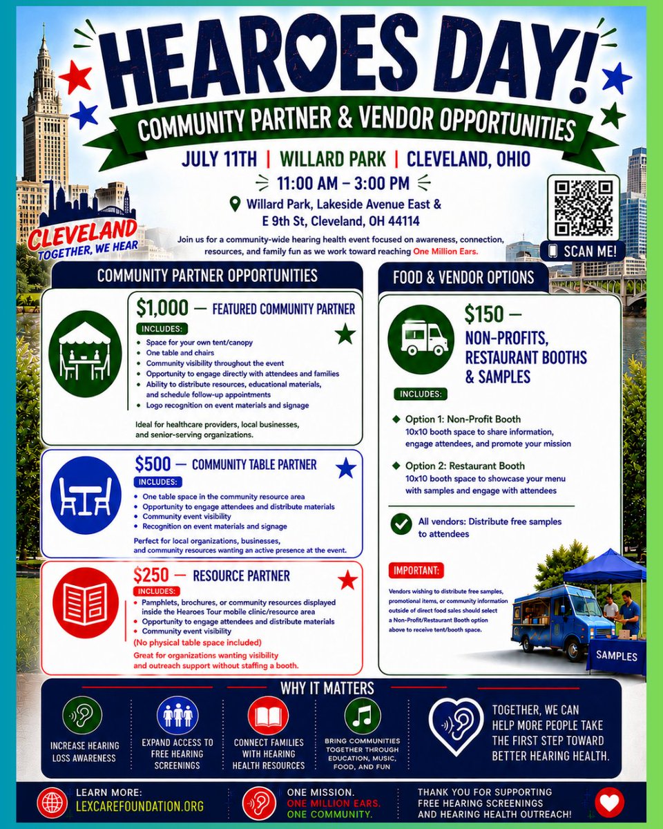 LexCareHear's tweet photo. 🚨 Ohio, We're Coming! 🚨
➡️➡️ ➡️ ➡️
Two FREE Hearoes Days Events! FAMILY FUN!
Music, Food, Fun!
📍 Columbus — June 13
📍 Cleveland — July 11
https://t.co/FcVYnso1oq
#FridayFeeling #OneMillionEars # #HearoesDays #HearingHealth #HearingLoss #CochlearImplants #HearingAids https://t.co/iNcjt5L637