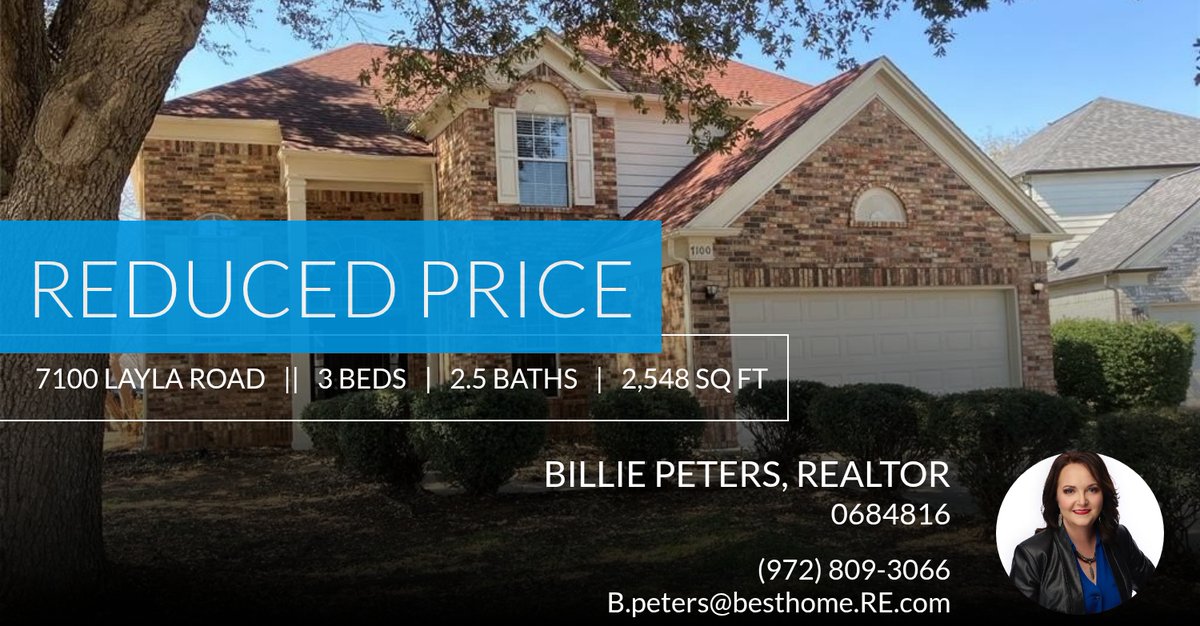 Billiemv's tweet photo. 📍 Reduced Price 📍 This recently reduced home at 7100 Layla Road in Arlington won't last long, so, don't wait to set up a showing! Reach out here or at (972) 809-3066 for more information!

Billie Peters https://t.co/5c6j2NixNY https://t.co/mv510q2y4t
