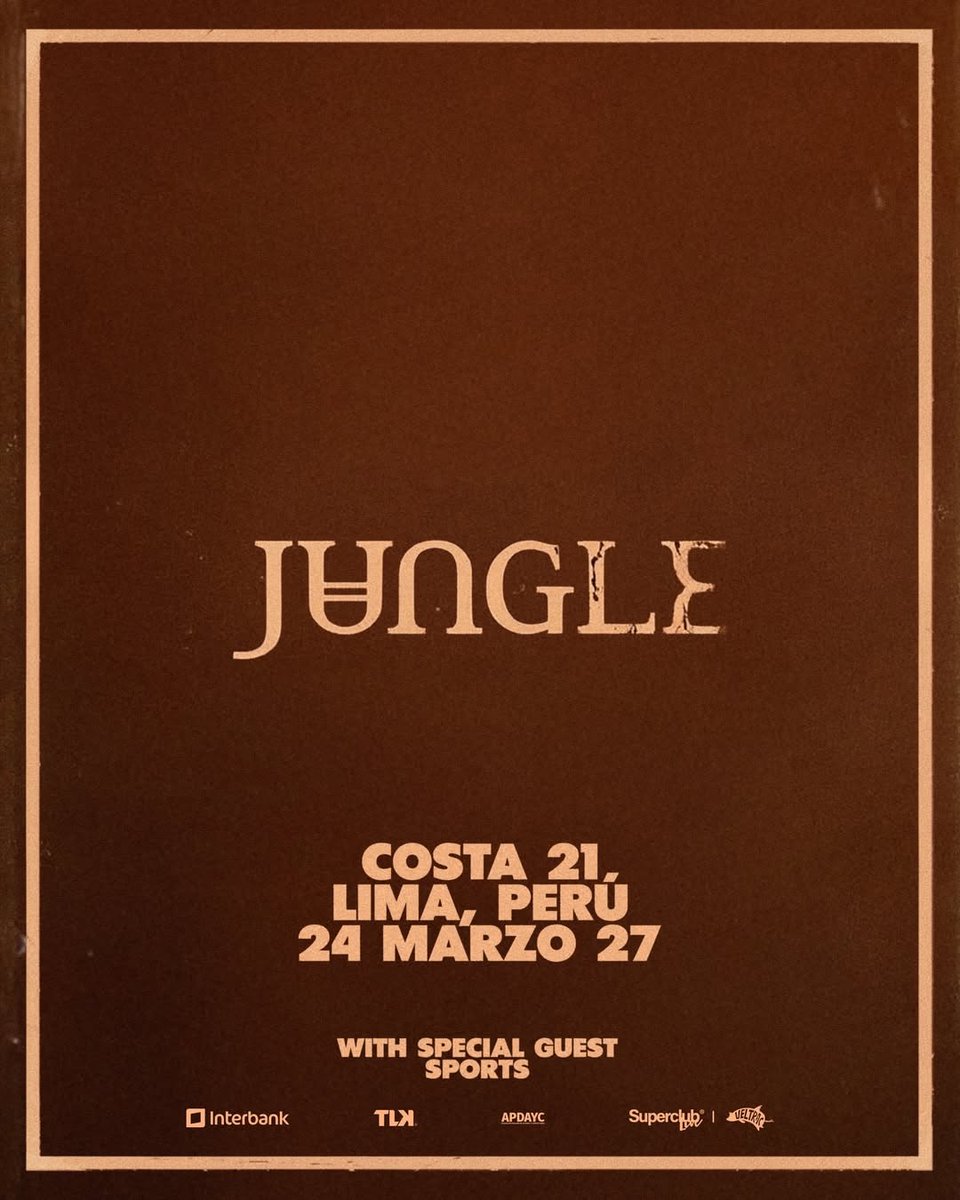 RockAchorao's tweet photo. #Agenda | La banda británica Jungle (@jungle4eva ) regresa a Lima para una noche de purito groove, baile y lentejuelas 🪩

La cita es el 24 de Marzo del 2027 en el Costa 21; el colectivo musical traerá lo mejor de su sonido característico, mezclando R&amp;B, soul y funk . https://t.co/EbZ3DWPz5B