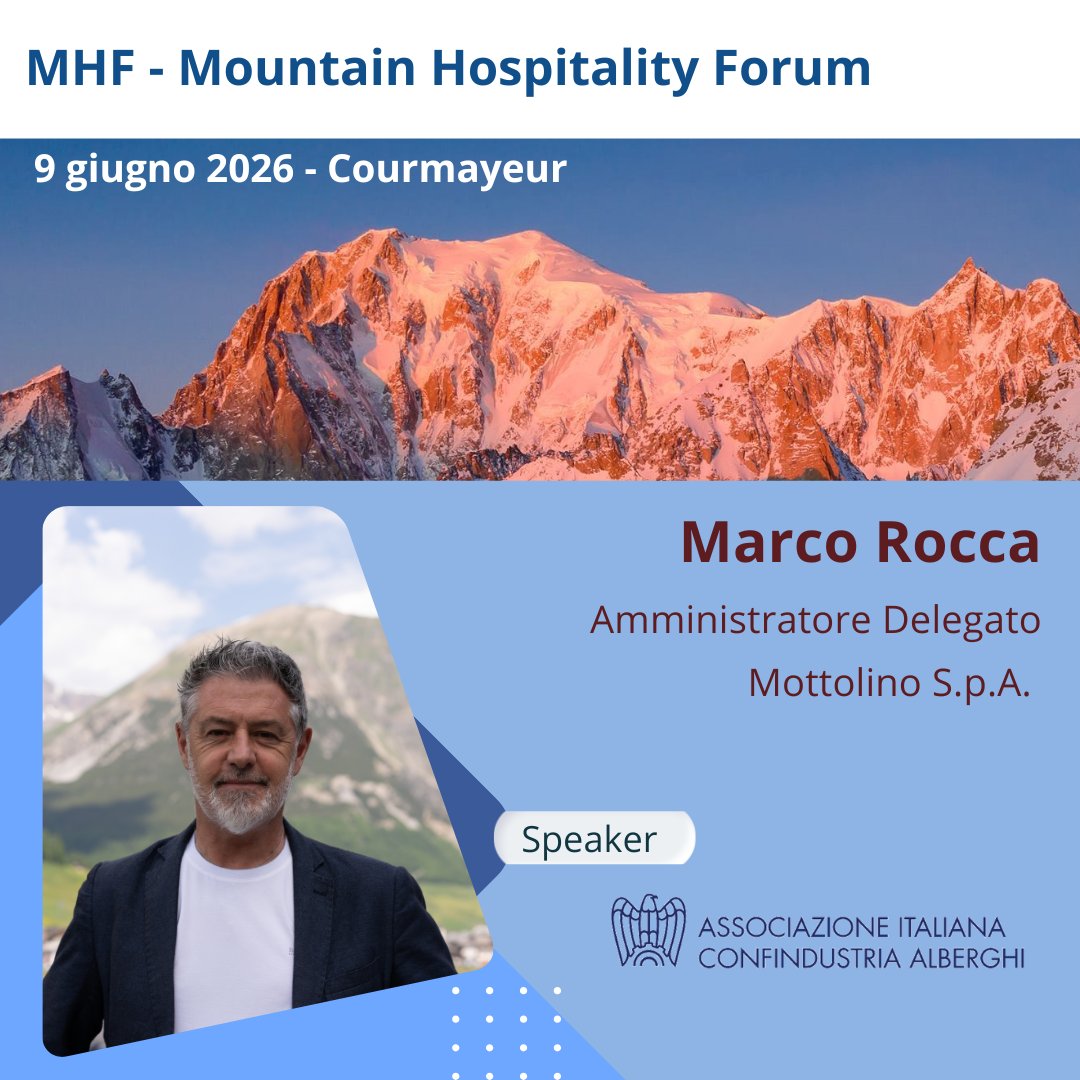 confalb's tweet photo. 📍Il 9 giugno a Courmayeur si terrà MHF – Mountain Hospitality Forum.

Tra i relatori: MARCO ROCCA 
L’evento è gratuito previa registrazione qui
https://t.co/2L2Wr4F9Ry

#MHF2026 #ForumDellaMontagna #ConfindustriaAlberghi #Courmayeur #Hospitality #Turismo #Montagna #Hotellerie https://t.co/cSAYaepcMM