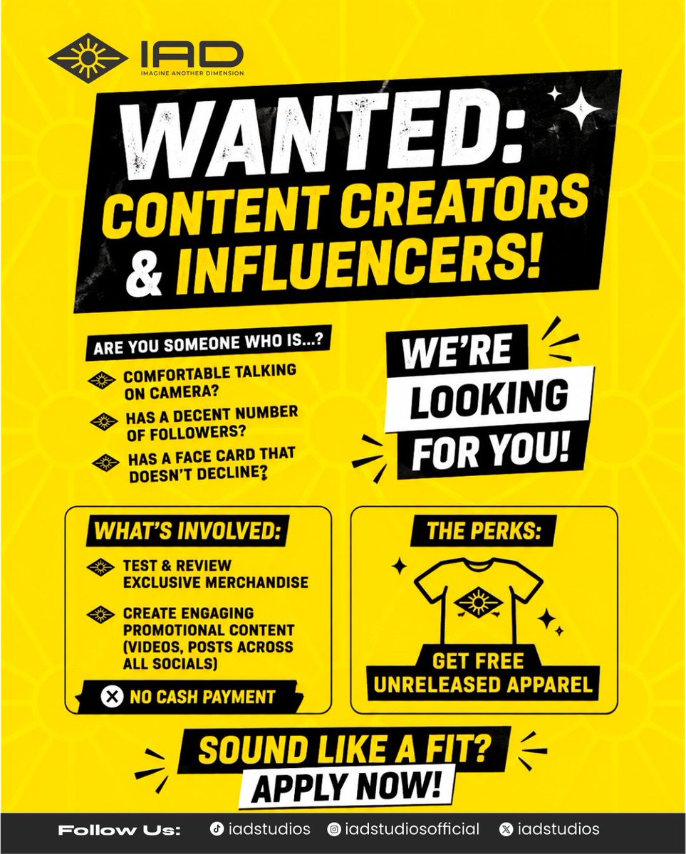 iadstudios's tweet photo. We're searching shining influencers who want to collaborate with us. If that's you,
send us a DM ☺️☺️☺️ https://t.co/5ic1IYPuTc