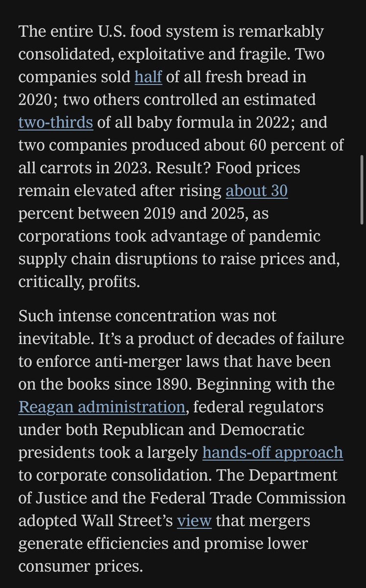 ahlmanforne's tweet photo. Corporate food monopolies have imposed an invisible tax on every family in America – and it’s been carnage for towns like mine left in their wake. 

So proud of my fellow anti-monopoly crusaders for continuing to call this out. https://t.co/As29Ajr61F
