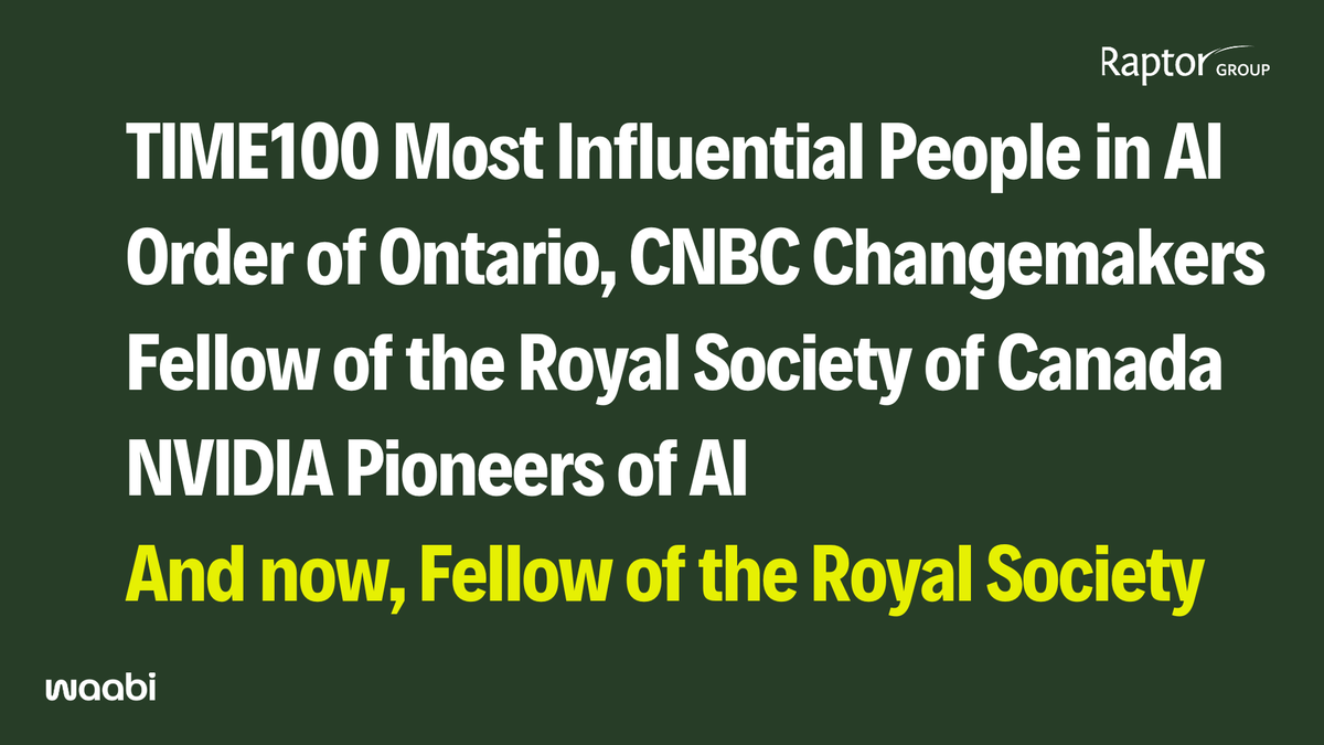 RaptorGroup's tweet photo. Congratulations to @RaquelUrtasun, founder and CEO of Raptor Group portfolio company @Waabi_ai, on being elected to the Fellowship of the @royalsociety, the UK's national academy of sciences and one of the highest scientific honors a researcher can receive https://t.co/NKYk9EXgWy