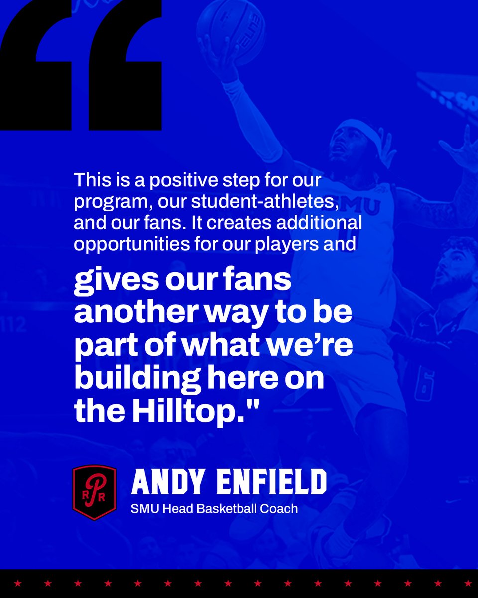 RunPerunaRun's tweet photo. When @Coach_Enfield is all in, Mustang Nation should be, too. 

SMU fans, #RunWithUs and make your NIL impact felt! https://t.co/MYWxXixERU
