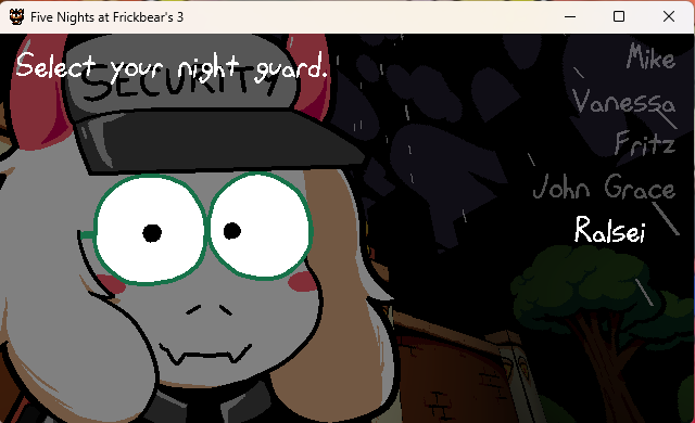 Lapapsbean's tweet photo. js got ralsei to work in fnaf (next victim:charlie form hazbin hotel) 
#deltarune #ralsei #fivenightsatfrickbears3 https://t.co/24fZpnqKmO