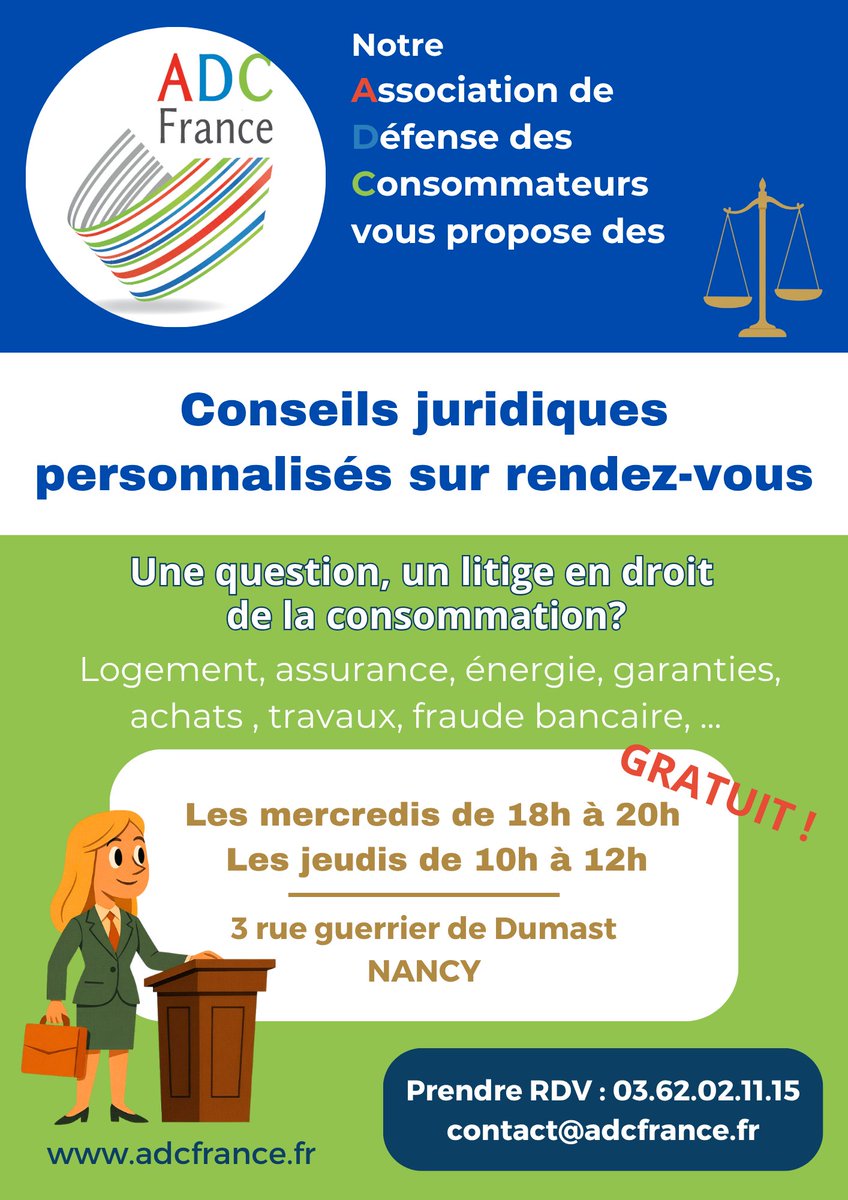 ADCFrance's tweet photo. Ne restez pas seul(e) avec vos questions juridiques 🙂 Prenez-vite rendez-vous dans l'une de nos antennes !
https://t.co/aRKq6Qg6vT https://t.co/5i29UybPIM
