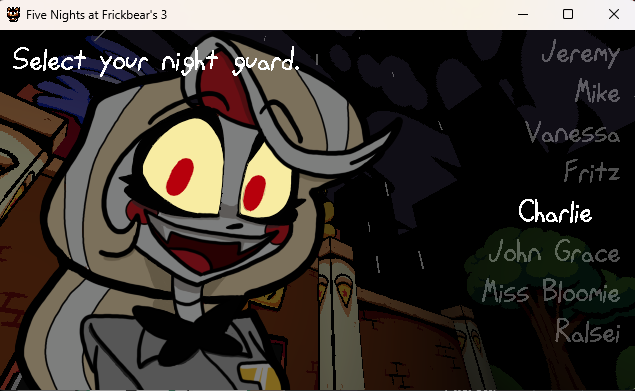 Lapapsbean's tweet photo. charile didn't want to work in a hotel no more and when to a pizzeria (next victim:gregorian form regrevator) 
#hazbinhotel #charliemornigstar #fivenightsatfrickbears3 https://t.co/PnlPH7o3A3