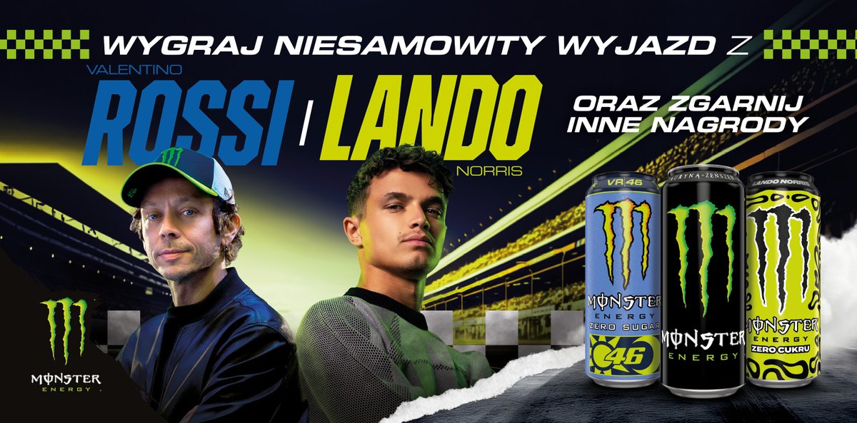 MonsterEnergyPL's tweet photo. Spotkanie @LandoNorris i @ValeYellow46?

Weź udział w naszej promce i zgarnij niesamowity wyjazd!

Więcej info: https://t.co/CQcFzUCJEQ https://t.co/Hrh2JdyH4k