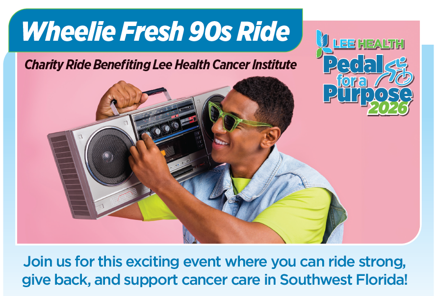 LeeHealthCancer's tweet photo. 🚴‍♀️ Throw it back to the 90s and ride for a great cause! 💙

Join us on Saturday, June 13 at CycleBar Fort Myers for a charity ride benefiting the Lee Health Cancer Institute. https://t.co/Iud0tTBPqA