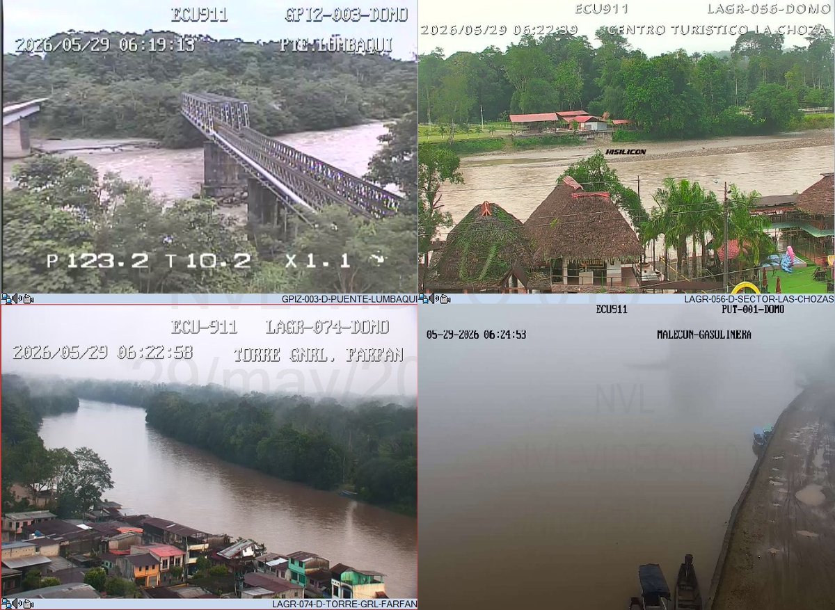 ecu911Ibarra's tweet photo. 📍#Sucumbíos | Monitoreo permanente desde sala de #VideovigilanciaECU911 a los principales ríos de la provincia, no reporta novedades en sus caudales:

☑️ Río Lumbaquí
☑️ Río Putumayo
☑️ Río Aguarico
☑️ Río San Miguel

🚨🛟 🚣🏽‍♂️ Se recomienda tomar las precauciones de seguridad necesarias, evite actividades no indispensables en sus riveras🏊🏽‍♂️🤽🏽‍♂️.

🚨 |  Seguimos pendientes, ante una emergencia llame  al ☎️📞 9️⃣1️⃣1️⃣