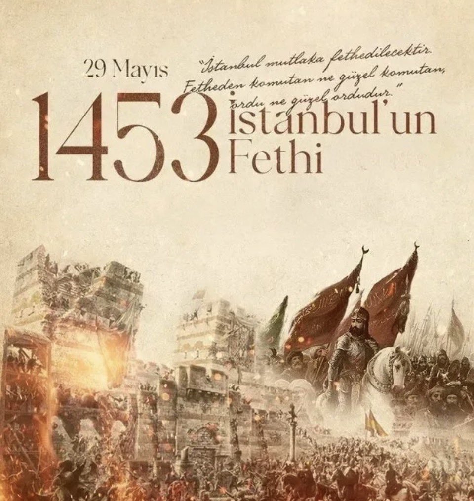 mserdararli's tweet photo. İstanbul’un Fethi’nin 573. yıl dönümünü kutluyor, Fatih Sultan Mehmet Han ve kahraman ordumuzu rahmet ve minnetle yâd ediyorum https://t.co/9q2rtW5k6T