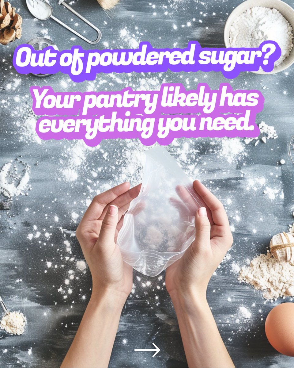 MoreToSugar's tweet photo. Powdered sugar is white sugar ground to a fine powder with a little cornstarch to help it behave the way you'd expect: smooth, clump-free, and ready to use. So if you're mid-recipe and realize you're out, you're not stuck! Just grab your blender, 1 cup of white sugar, and 1 tablespoon of cornstarch. Sixty seconds later, you're back in business! #RealSugar #FoodScience