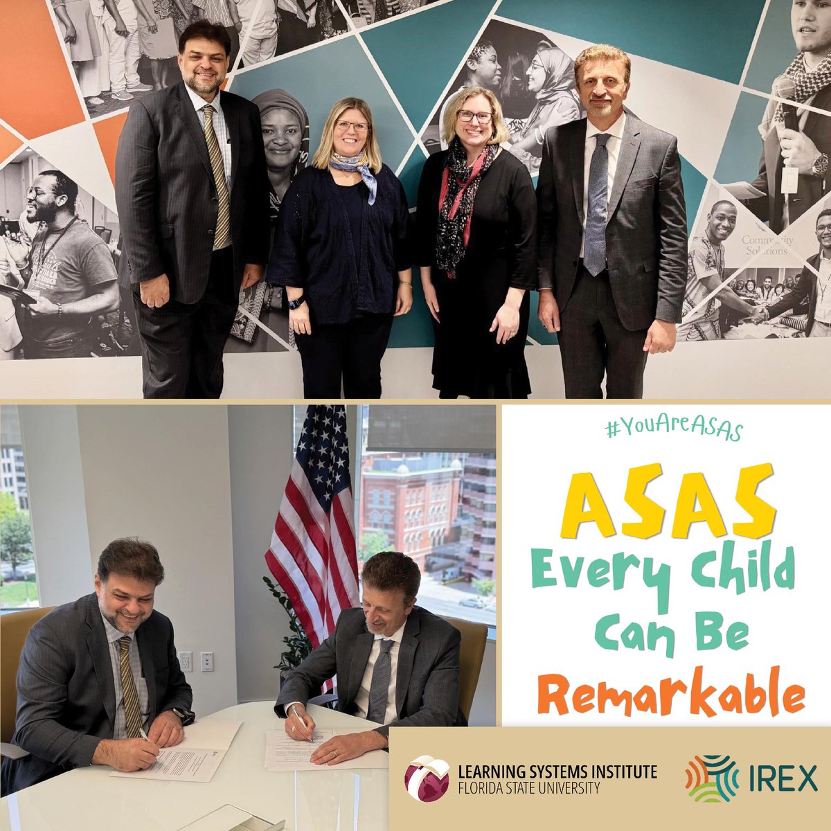 lsifsu's tweet photo. 𝓢𝓲𝓰𝓷𝓮𝓭 ✍️
LSI leadership was in Washington, D.C. Thursday to sign an agreement with IREX launching our work on the Early Grade Education Activity (ASAS) project in Jordan. #InnovatingLearning

@FSUGlobal | @IREXUSA | @FloridaState | @FSUCCI | @StateDept | @stephzuil https://t.co/LzUdcF8SWf