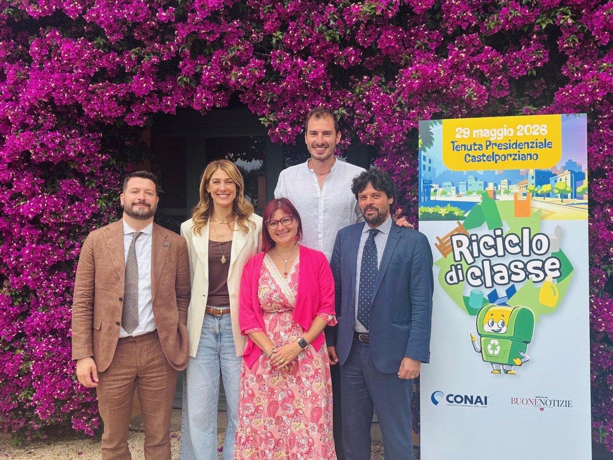conai's tweet photo. Oggi la Tenuta Presidenziale di Castelporziano ha ospitato 200 studenti nell’ambito dell’iniziativa #RicicloDiClasse, per una giornata tra educazione ambientale, sport e gioco di squadra con il campione olimpico Matteo Lodo 👉https://t.co/wbXxGdul0I https://t.co/n1tLIhpYCU