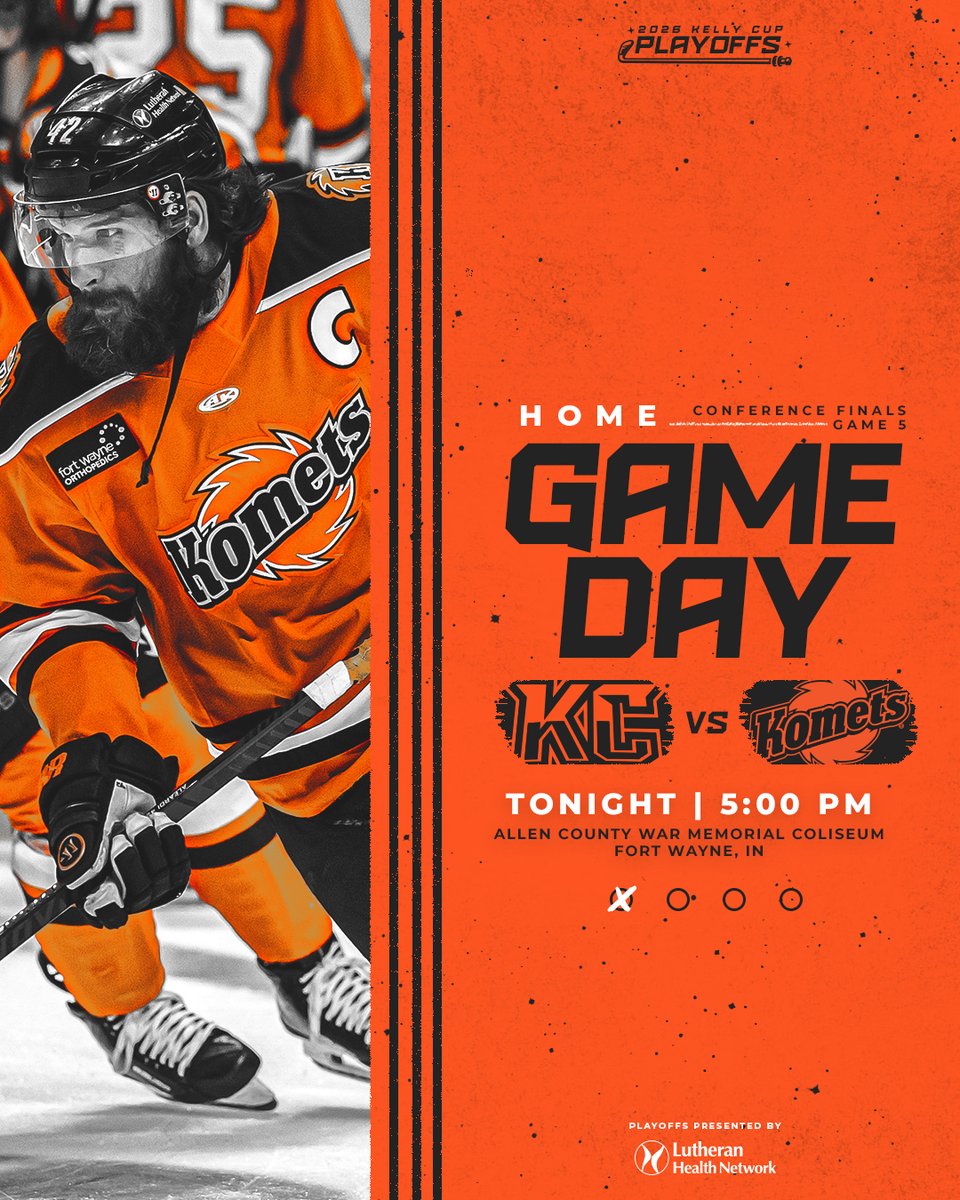 FWKomets's tweet photo. Do or die - it's game day!
#LetsGoKomets 

🔸 Western Conference Finals - Game 5 (KC leads 3-1)
🧒 Kids Seat Free Night
🚪 3:45 PM
🏒 5:00 PM

🎟️ https://t.co/VhJWHwlkUj | @acwmc https://t.co/4Hq14y0pxL