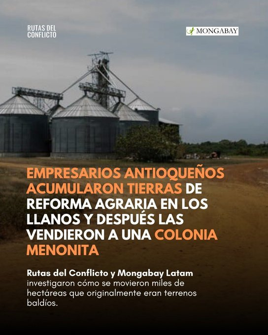 RutasConflicto's tweet photo. Juan Diego Trujillo Mejía, miembro de la junta directiva de la Cámara de Comercio de Bogotá en 2020, era el representante legal de una compañía que acumuló más de 6.700 hectáreas de origen baldío y se las vendió a una colonia menonita por seis millones de dólares. 🧵 https://t.co/oHEEgcdmj6