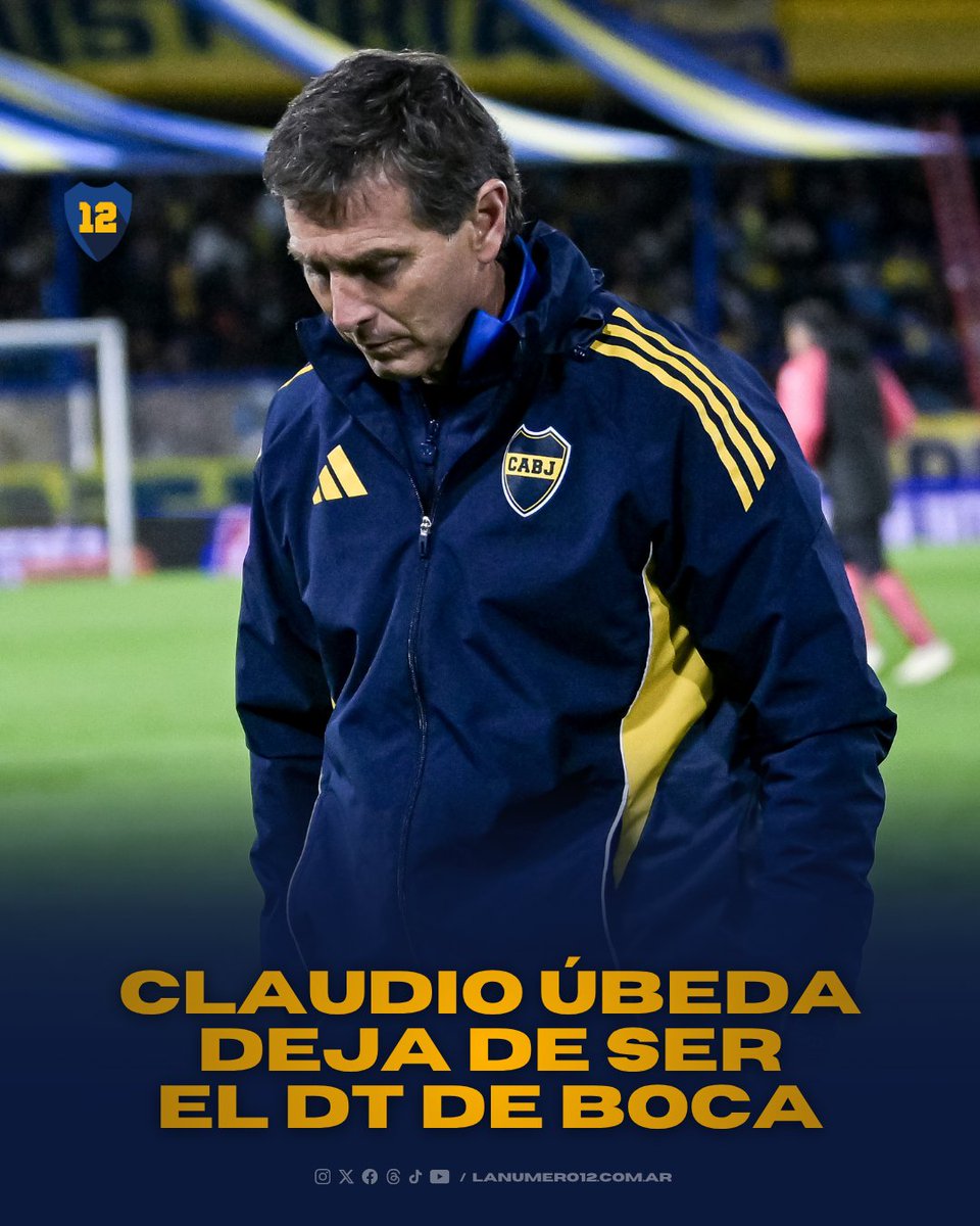 lanumero12comar's tweet photo. 🚨❌ CLAUDIO ÚBEDA DEJARÁ de ser el DIRECTOR TÉCNICO de BOCA

Su contrato no será renovado. El plantel quedó licenciado hasta el 18 de junio y la dirigencia quiere encontrar su reemplazante antes del inicio de la pretemporada invernal. 

¿Quién debe sucederlo? https://t.co/fLVxjbB9Gr