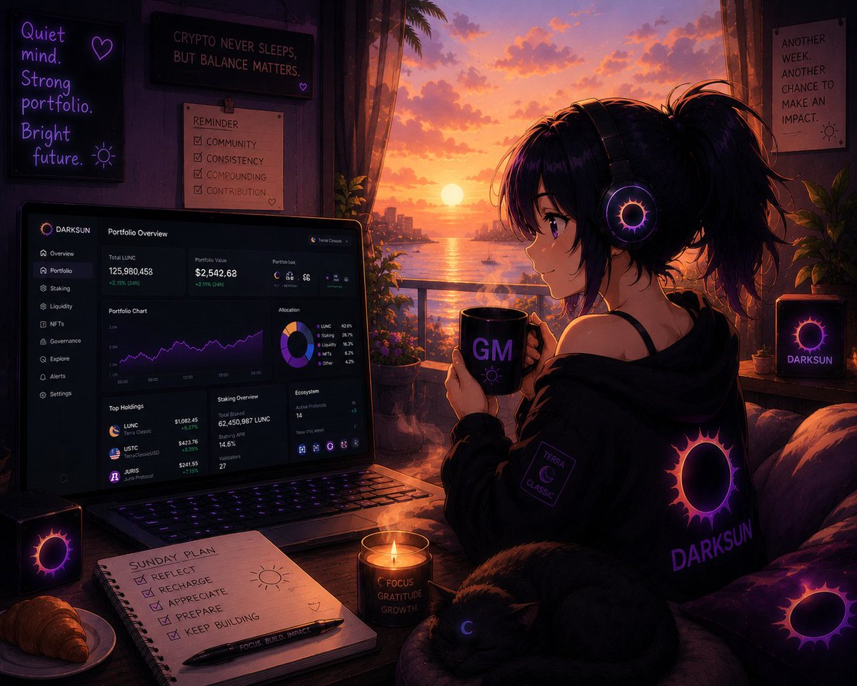 DarksunFinance's tweet photo. Gm ☀️

Kira’s Morning Routine #7

Quiet morning.

Coffee.
Portfolio.
Sunshine.

Ready for another week.
#TerraClassic #LUNC #LTK https://t.co/56GOcv2Oju