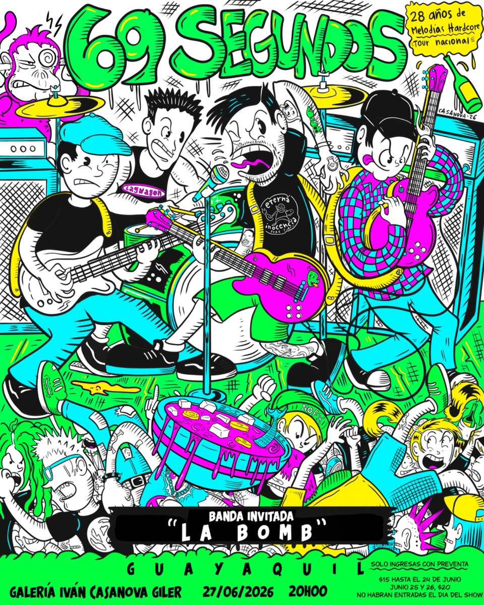 SenorJaid's tweet photo. ¡Se viene el conciertazo de @69_segundos! No te pierdas la celebración de sus 28 años. 🎂💥🎶

Sábado 27 de junio, en la galería @artivancasanova 👇
https://t.co/djOsm3LBMn https://t.co/ta3rL3sXxo