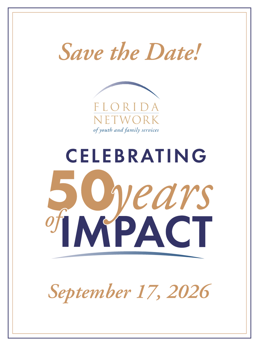 FloridaNetwork1's tweet photo. Save the date: September 2026. 📅

The Florida Network of Youth and Family Services is turning 50, and we want to celebrate with the people who made it possible.

Stay tuned! 👀 https://t.co/5TLxXYmV2I