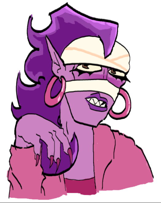 Wicked_Nikky's tweet photo. My headcanon is that Emz is pretty much just like Ayesha Erotica. 
#brawlstars #EMZ #bsfanart #brawler https://t.co/dRxFBlV20l